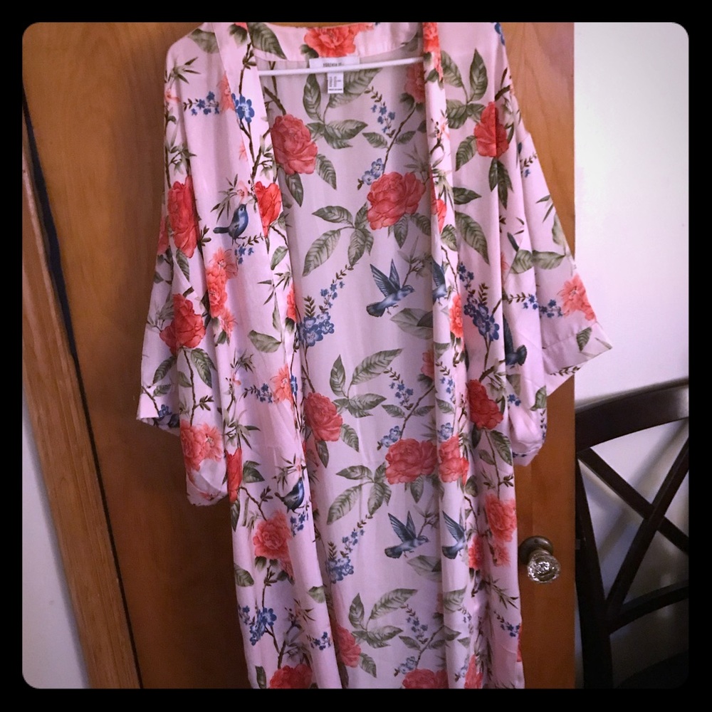Plus Size Floral Kimono